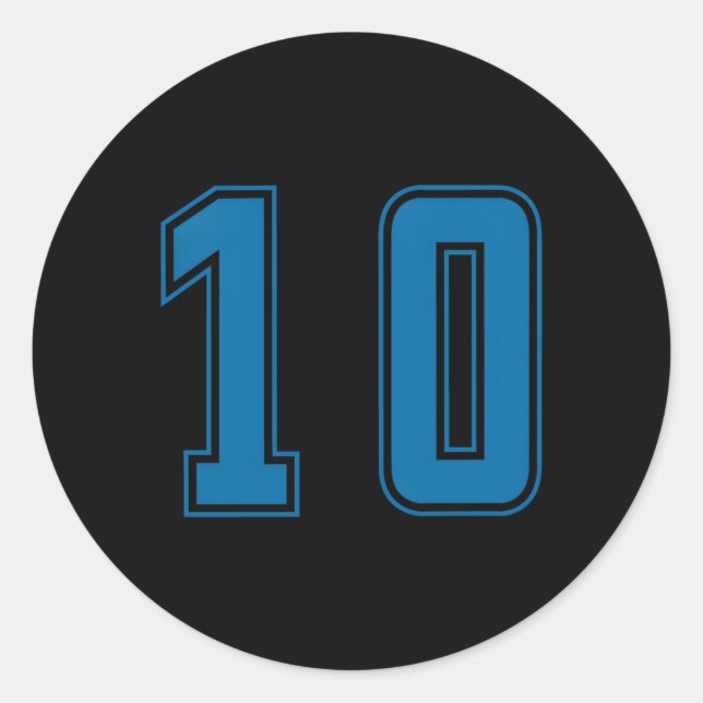 Sticker Rond Blue Numéro 10 Team Junior Sports numérotés Unifor (Devant)