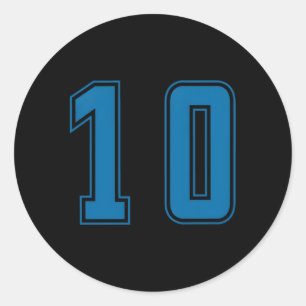 Sticker Rond Blue Numéro 10 Team Junior Sports numérotés Unifor