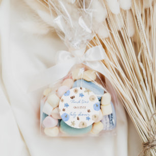 Sticker Rond Blue Pumpkin Garçon Baby Douche Merci