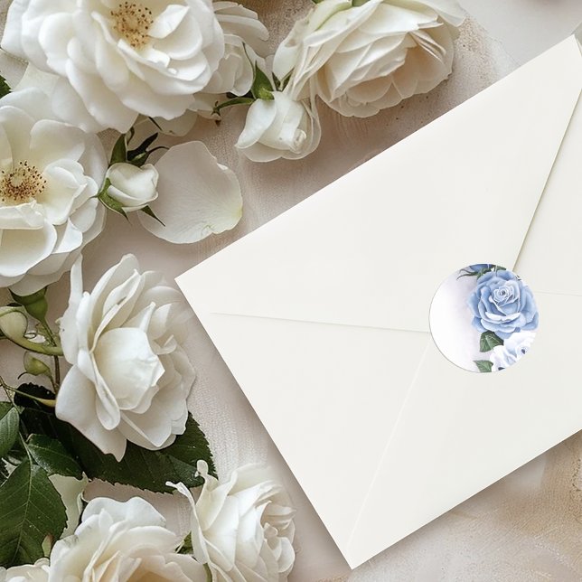 Sticker Rond Blue Regency Bridgerton Rose (Créateur téléchargé)