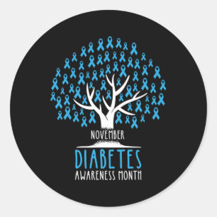 Sticker Rond Blue Ribbon Tree
