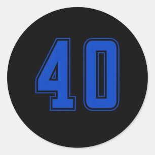 Sticker Rond Blue Royal Number 40 Team Junior Sports numérotés 