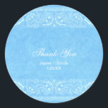 Sticker Rond Blue Rustic Paisley Country Mariage de l'Ouest<br><div class="desc">Bleu Rustique Paisley Pays Mariage Occidental Favoriser Stickers. Customisez-les pour n'importe quel événement. Éléments correspondants disponibles.</div>