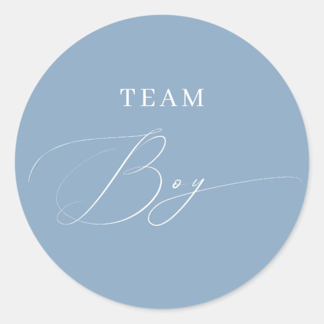 Sticker Rond Blue Script Team Boy Genre Reveillez (Devant)