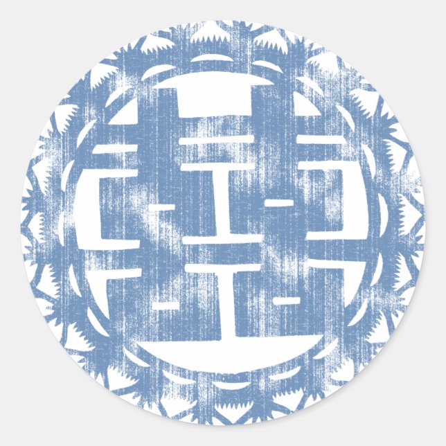 Sticker Rond Blue Shuan Xi (Devant)