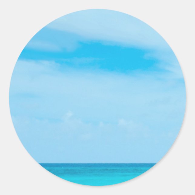 Sticker Rond Blue Sky Sea Nuds Élégant Modèle Blank tendance (Devant)