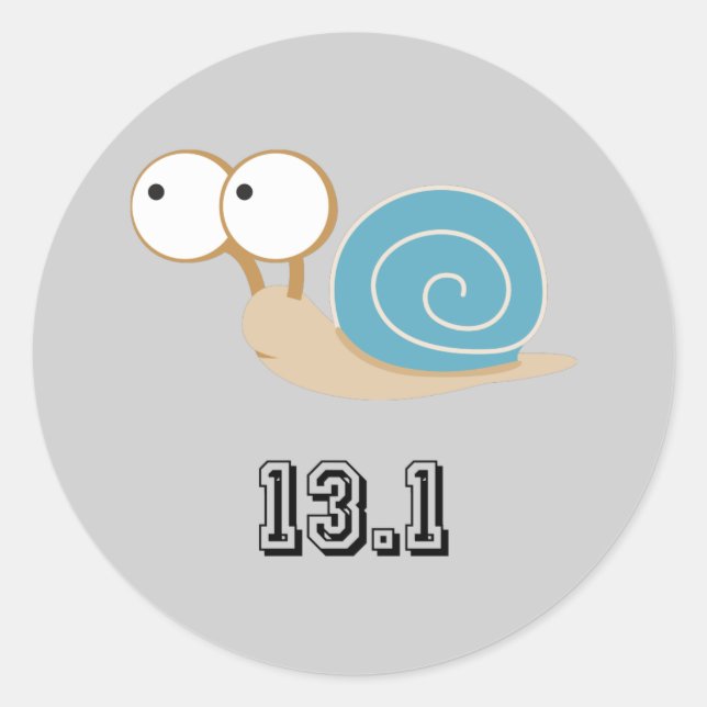 Sticker Rond Blue Snail 13.1 (demi-marathon) (Devant)