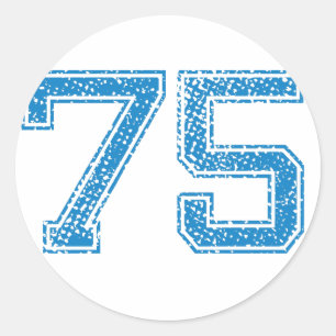 Sticker Rond Blue Sports Jerzee Numéro 75