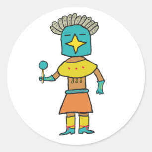 Sticker Rond Blue Star Kachina