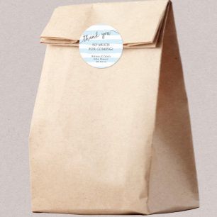 Sticker Rond Blue Stripes baby shower merci pour