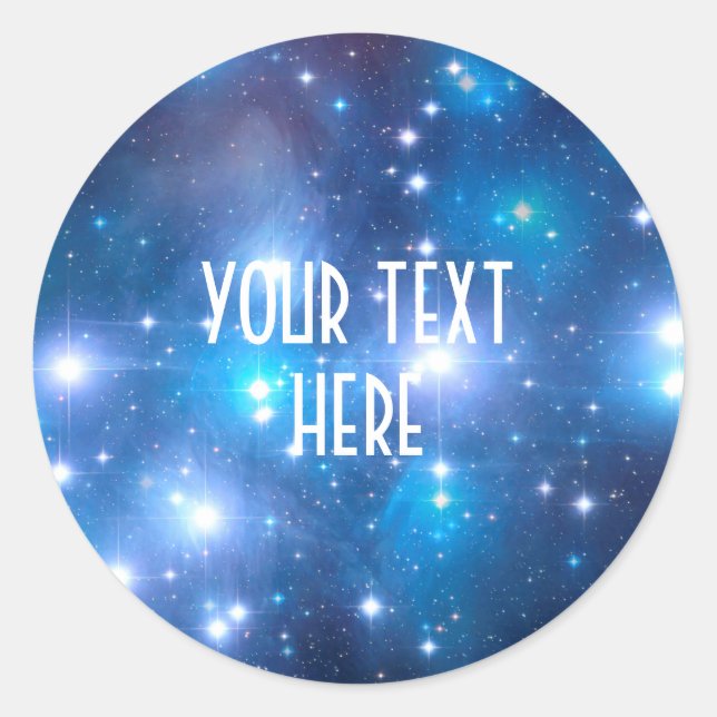 Sticker Rond Blue Universe Stars + vos idées (Devant)
