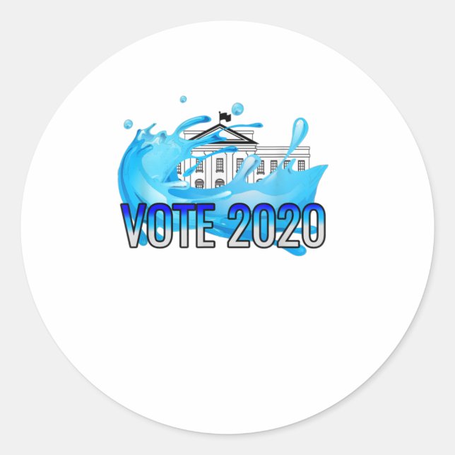 Sticker Rond Blue Wave Vote Blue Biden 2020 Democratic El (Devant)