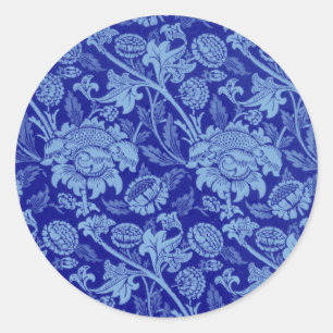 Sticker Rond Blue Wey par William Morris