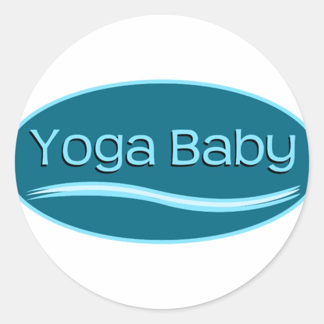 Sticker Rond Blue Yoga Baby (Devant)