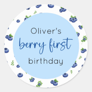Sticker Rond Blueberry 1er anniversaire Berry First
