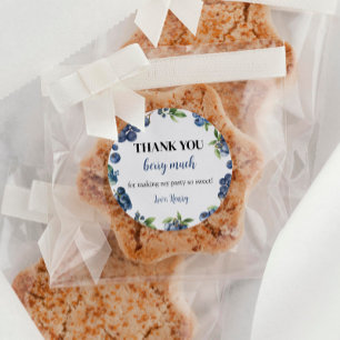 Sticker Rond Blueberry Berry Sweet 1er Merci d'anniversaire Tag