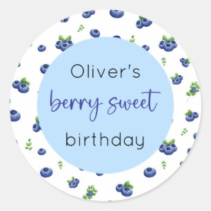 Sticker Rond Blueberry Birthday Berry Sweet