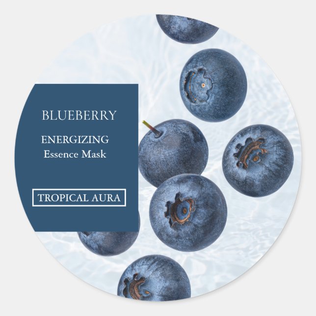 Sticker Rond Blueberry Facial Mask Label (Devant)