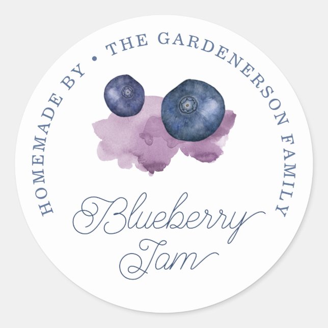 Sticker rond Blueberry Jam classique (Devant)