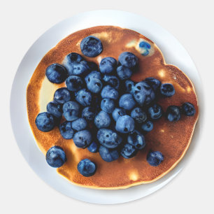 Sticker Rond Blueberry Pancakes Food