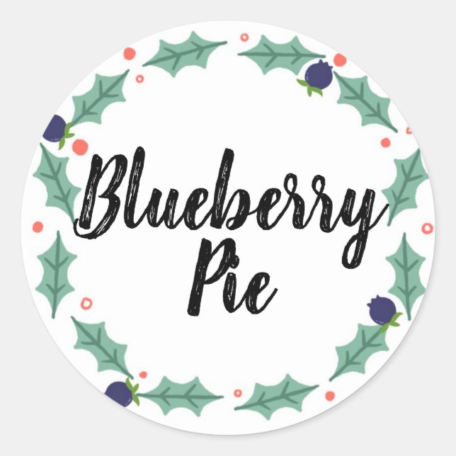 Sticker Rond Blueberry Pie Food Labels (Devant)