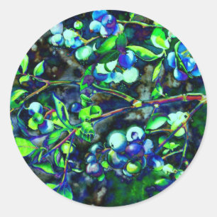 Sticker Rond Blueberry - teinte verte
