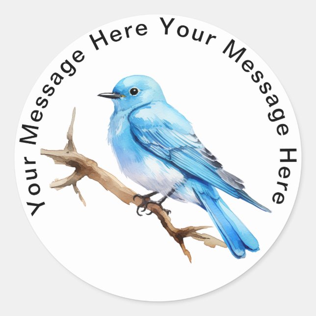 Sticker Rond Bluebird de montagne (Devant)