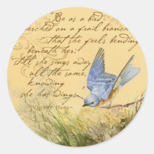 Sticker Rond Bluebird sur Branch et Victor Hugo Citation