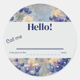 Sticker Rond Bluebonnet, Boho Country, Self Introduction