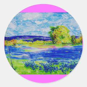 Sticker Rond bluebonnets pour toujours