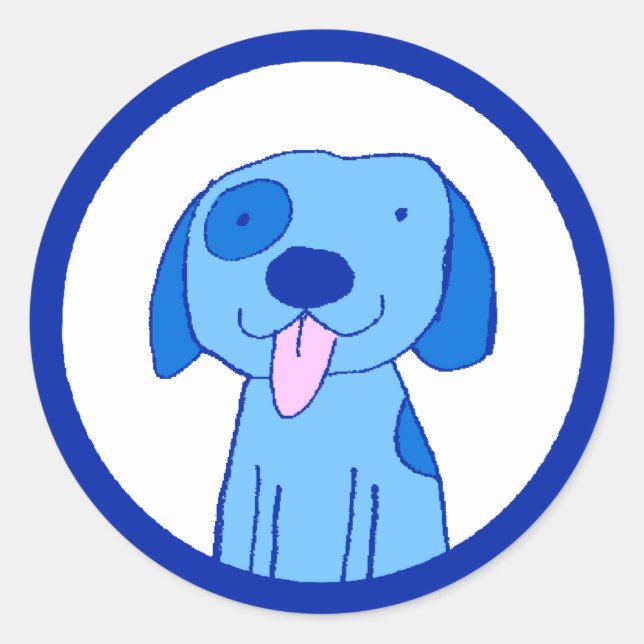 Sticker Rond Bluedog Jefferson (Démocrate du chien bleu) (Devant)