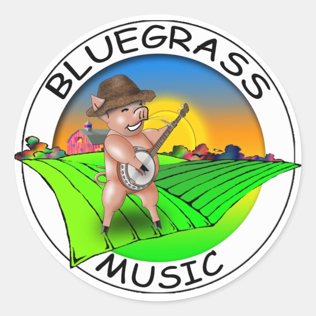 Sticker Rond Bluegrass Music (Devant)