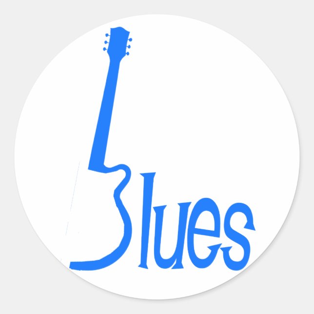 Sticker Rond Blues guitare (Devant)