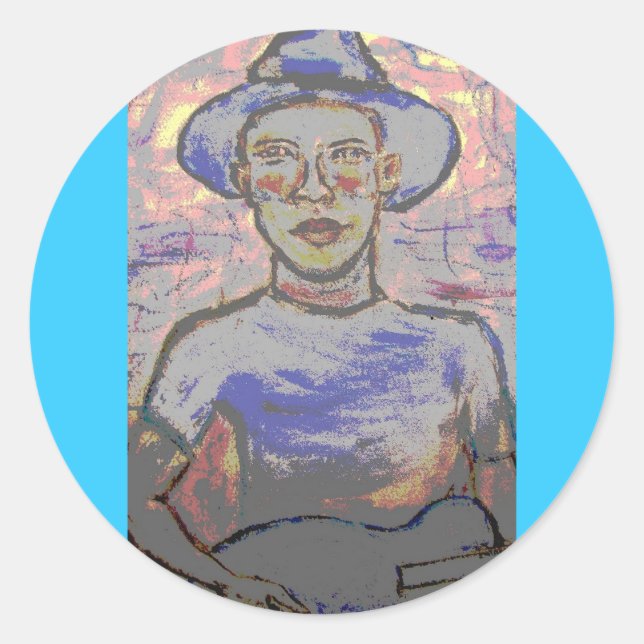 Sticker Rond Bluesman âcre (Devant)
