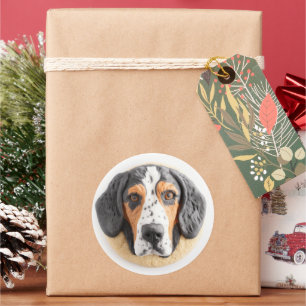 Sticker Rond Bluetick Coonhound Dog 3D inspiré