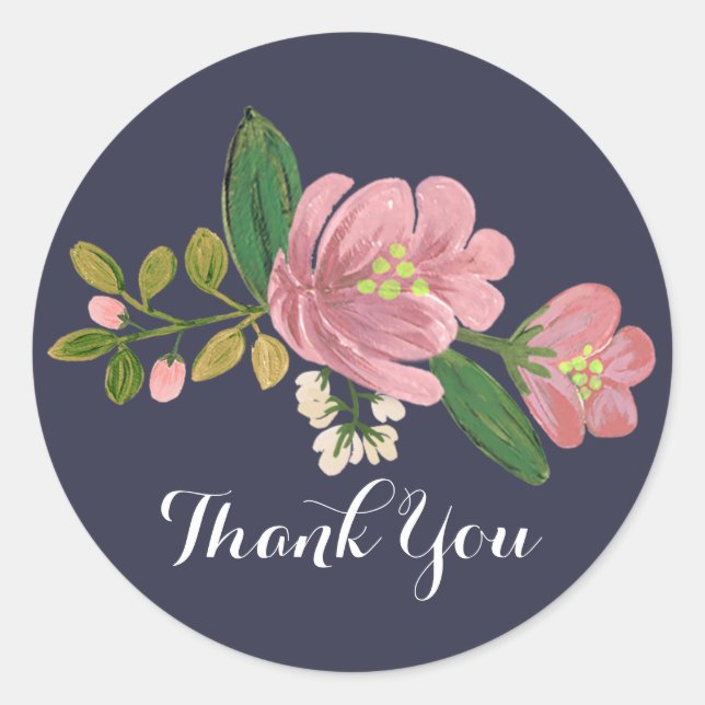 Sticker Rond Blush Bouquet Mariage (Devant)