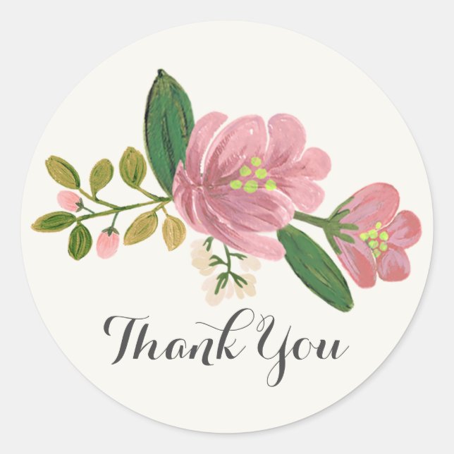 Sticker Rond Blush Bouquet Mariage (Devant)