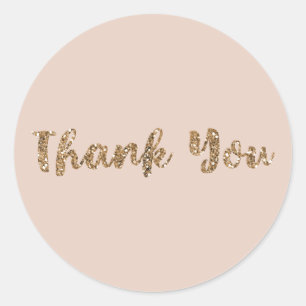 Sticker Rond Blush Glam Or Rose Moderne Merci