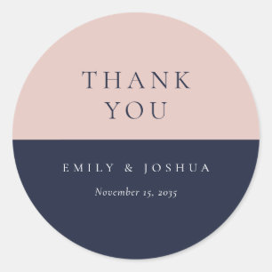 Sticker Rond Blush Navy Mariage moderne