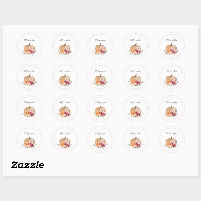 Sticker Rond Blush Notre Petit Citrouille est sur le chemin Sti (Feuille)
