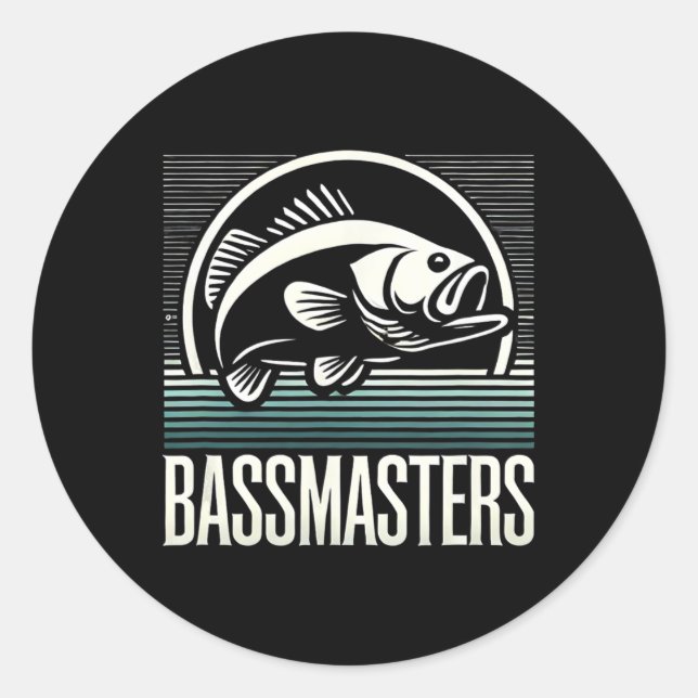Sticker Rond Bmasters Retro Fishing - Parfait Pour Les Pêcheurs (Devant)