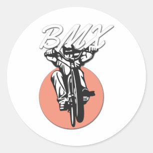 Sticker Rond BMX Cool Biker Style Rétro