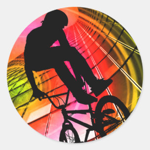 Sticker Rond BMX en lignes et cercles
