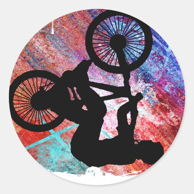 Sticker Rond BMX sur Rusty Grunge (Devant)