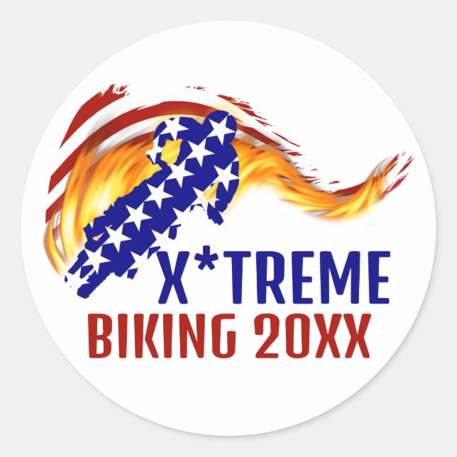 Sticker Rond BMX / VTT de PATRIOTISME AMÉRICAIN (Devant)