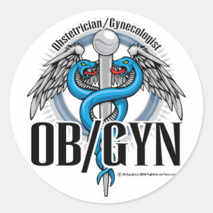 Sticker Rond BO/GYN Blue Caduceus