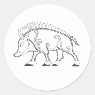 Sticker Rond Boar