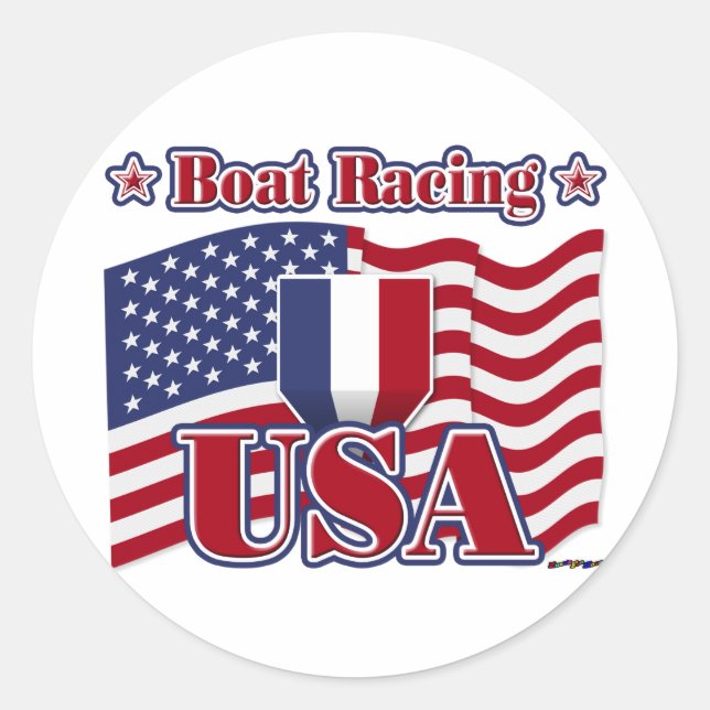Sticker Rond Boat Racing USA (Devant)