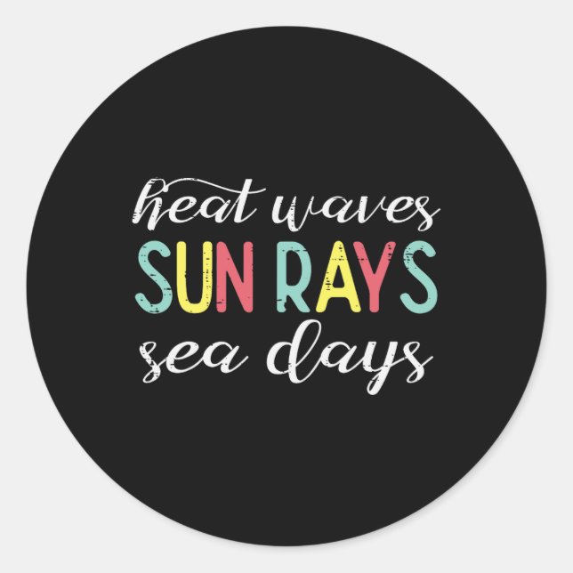 Sticker Rond Boating Heat Waves Sun Rays Sea Days Beach Women M (Devant)