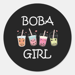 Sticker Rond Boba Kawaii Bubble Tea Ns